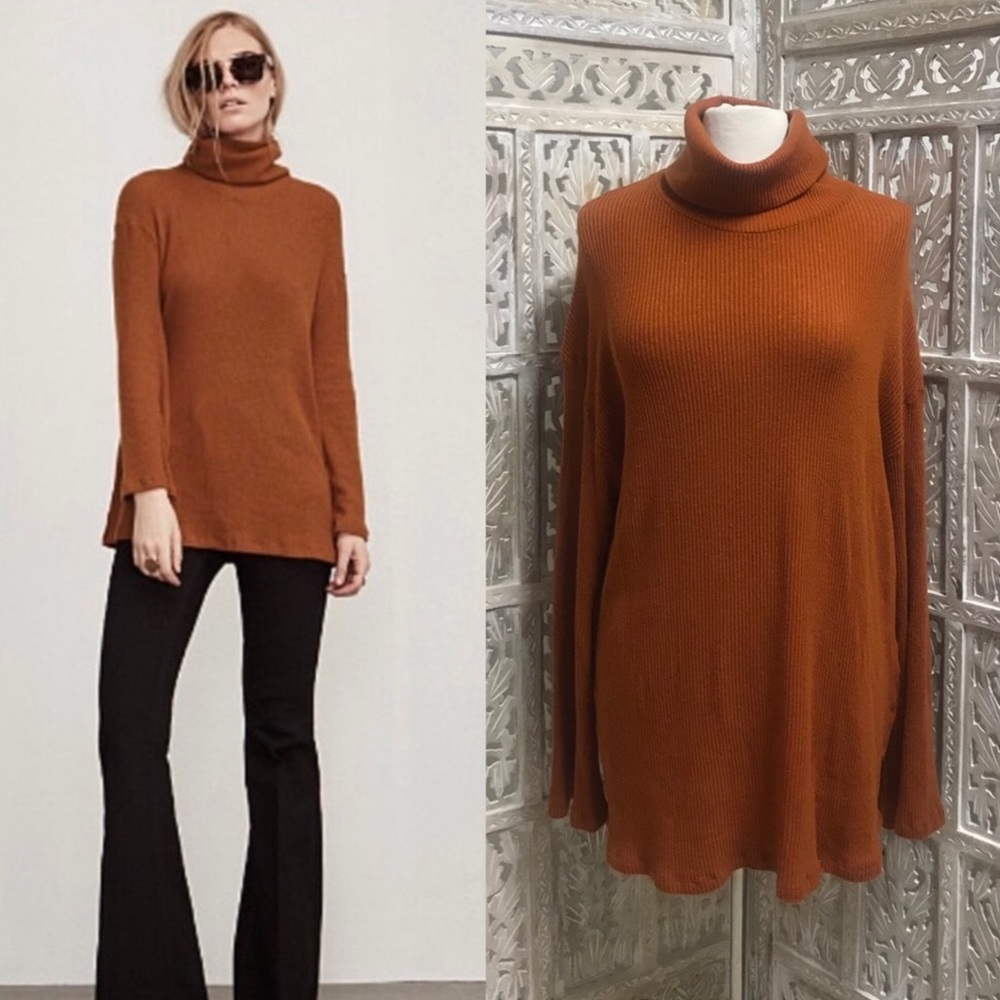 Reformation Tencel Long Turtleneck Sweater